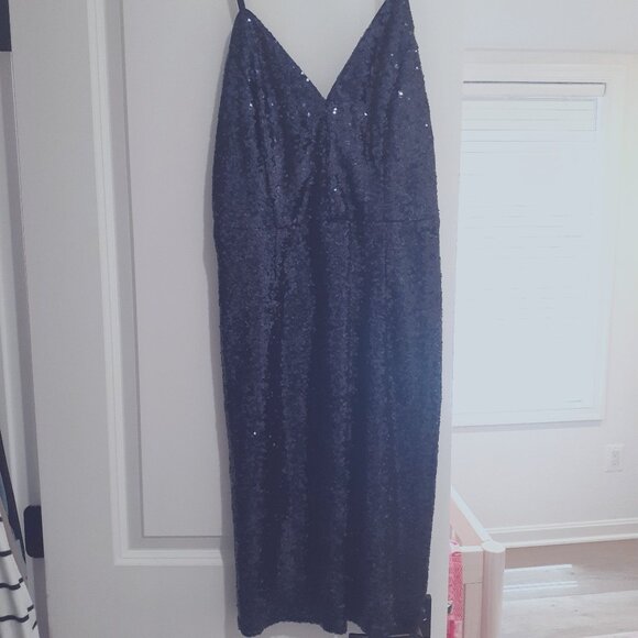 Women's Navy Sequin Dress - Picture 1 of 2